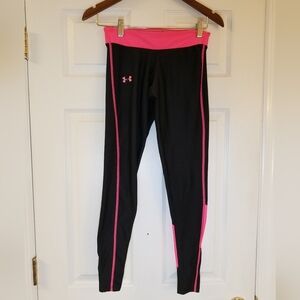 Under Armour Women's Compression Coldgear Leggings Pink Black Size Medium
